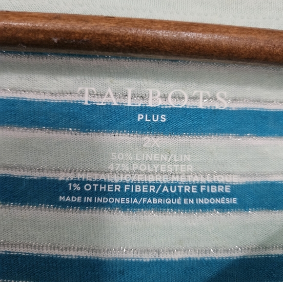 NWT TALBOTS PLUS LINEN BLEND TOP - Picture 2 of 7